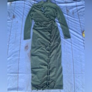 INC USA Green Long Maxi Mock Neck Dress Size Small. Pit to pit 17”